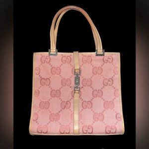 Vintage Gucci Jackie pink & tan jumbo GG handbag + FREE dustbag 🔥